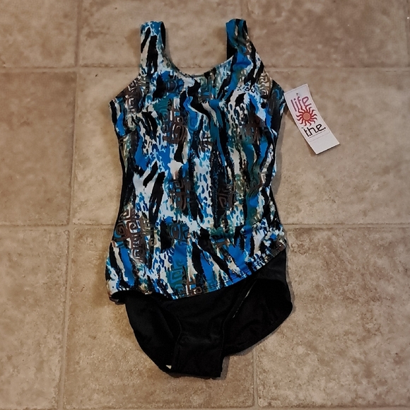 Life By T.H.E Blue and Black Patterned One Piece Swimsuit - Picture 2 of 10